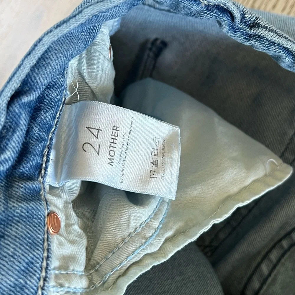 MOTHER Jeans Frayed Hem Mid Rise Straight Leg - Picture 5 of 11